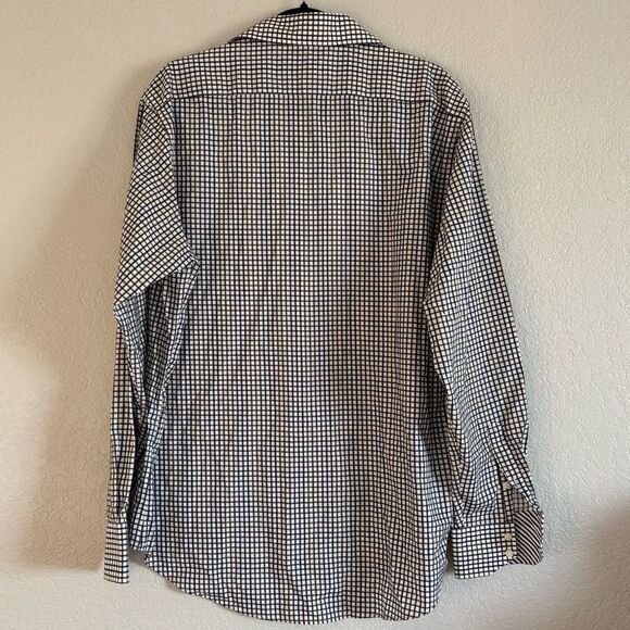 Thomas Dean 100% Cotton Button  Down Plaid Dress Shirt Mens XL - Picture 2 of 10